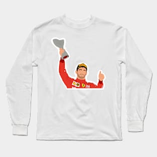 Charles Leclerc celebrating on the podium of the 2019 Abu Dhabi Grand Prix Long Sleeve T-Shirt